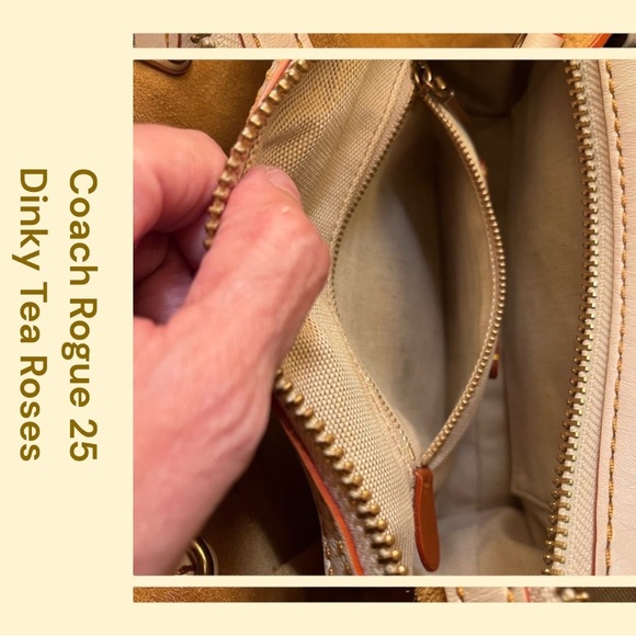 RARE Coach Rogue 25 (with Dinky Tea Roses) Satchel & Custom Dinky Tea Rose Strap - Picture 16 of 16